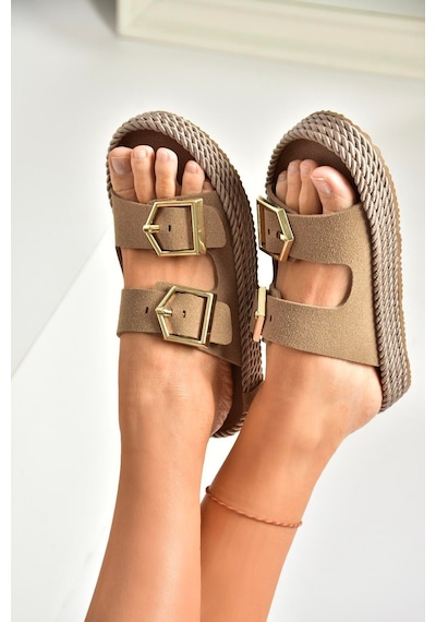 Fox Shoes U596030202 Vizon Süet Kadın Terlik Vizon-süet Vizon