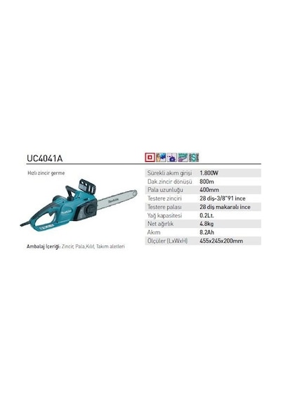 Makita UC4041A 45 CM Elektrikli Ağaç Kesme Makinesi