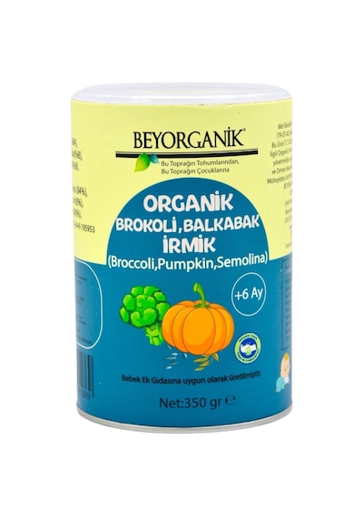 Beyorganik Bebek Ek Gıda Gıdası Organik Brokoli Balkabak İrmik +6 ay Ek Gıda 350 G