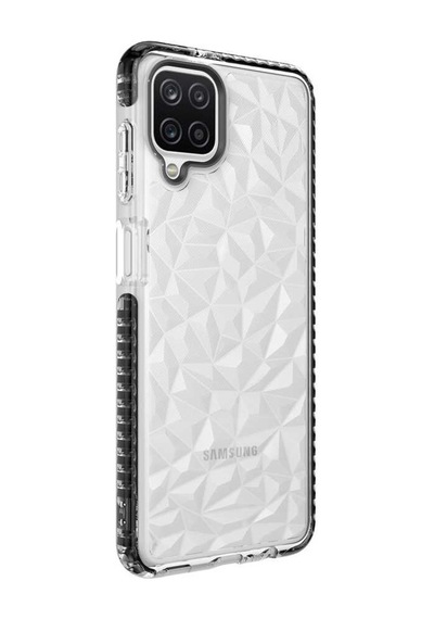 Galaxy A12 Kılıf Zore Buzz Köşeleri Airbagli Prizmatik Tasarım