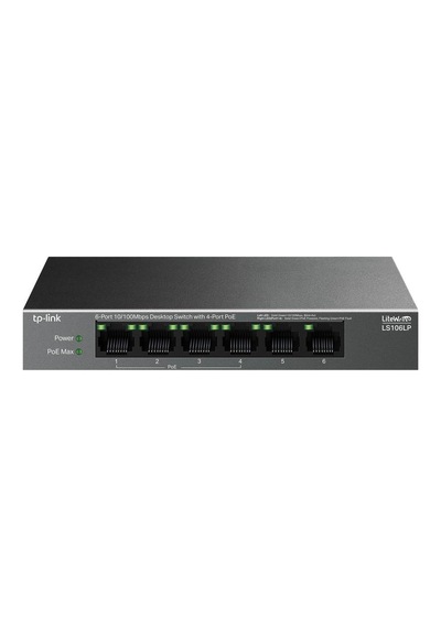 Tp-link Ls106lp 6 Port 10-100 Mbps 4 Port Poe+ 10-100 Mbps Switch Metal Kasa Kdo