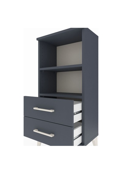 Arges Komodin 2 Raflı 2 Çekmeceli 44x30x96 Antrasit-antrasit Antrasit