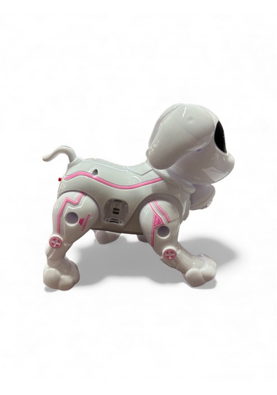 Çocuklar Için Mekanik Akıllı Robot Köpek Oyuncağı Pembe Beyaz Köpek
