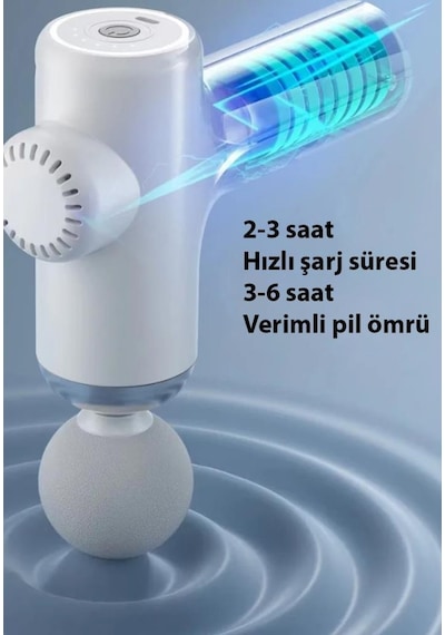 Aeriashield Coofbe 6 Fonksiyonlu Titreşimli Yoğurmalı 4 Başlıklı Masaj Aleti Darbeli Masaj Tabancası Kas  001