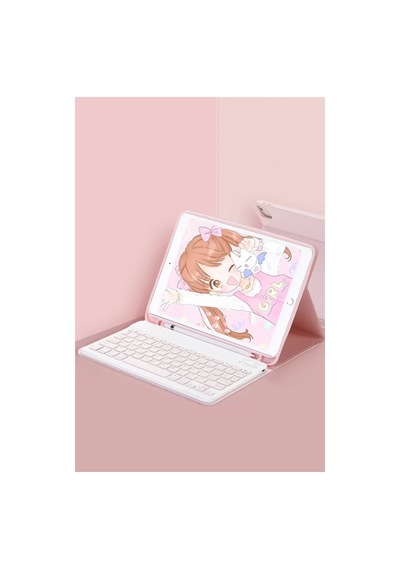 Sh Apple İpad Pro 11 2022 Kılıf Kc01 Smart Klavyeli Tablet Kılıfı - Pembe Najmaddin Diğer