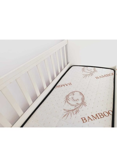 Kapitoneli 70x130x10 Soft Bamboo Bebek Yatağı Bmb-010 Beyaz