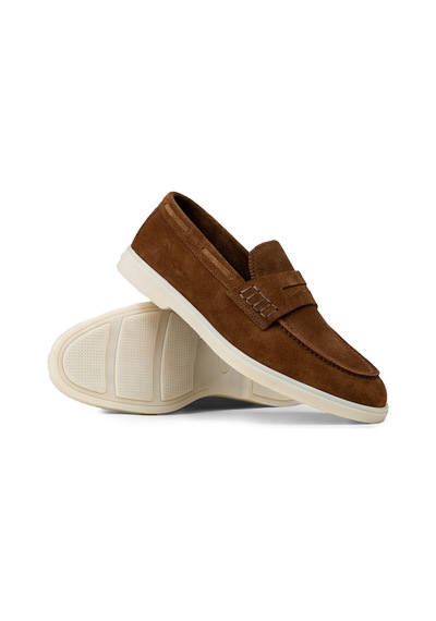 Deery Erkek Hakiki Süet Taba Renkli Loafer Ayakkabı - 02028mtbac01 Taba