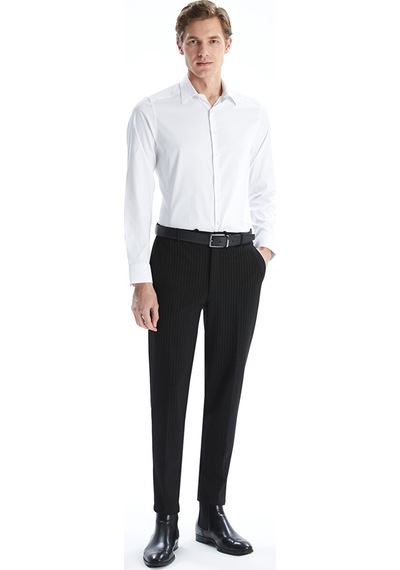 Lcw Busıness Beyaz Slim Fit Armürlü Erkek Basic Gömlek