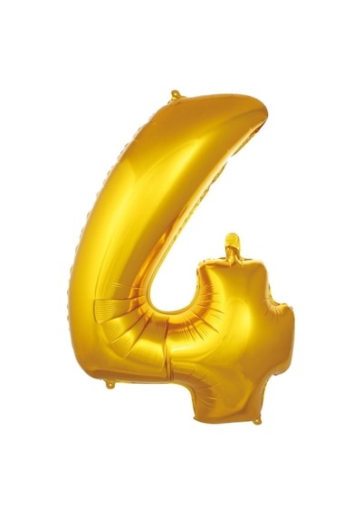 Ikm 4 Rakam Helyum Altın Folyo Balon 40" Inç 100 Cm Büyük Boy A