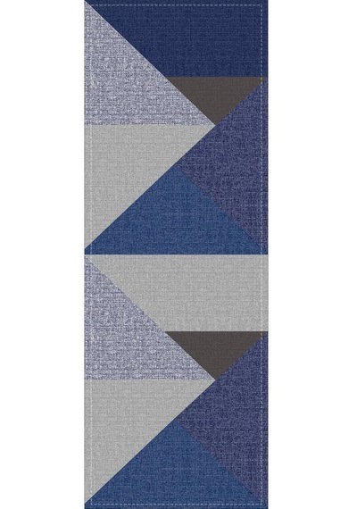 Lacivert Geometrik Desenli Premium Masa Örtüsü Runner Rnr610n11