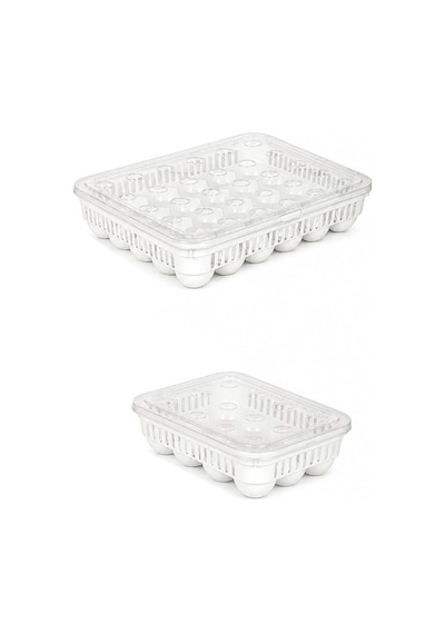 Peggy 45'li Yumurtalık Seti 15'li + 30'lu Yumurtalık, Buzdolabı Uyumlu Yumurta Saklama Kabı, Bpa İçermez, Kapaklı Yumurta Kutusu Yumurtalık Buzdolabı Organizeri Saklama Kabı Çok Renkli