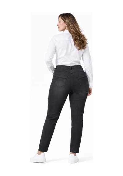 Kübra Kadın Bilek Jean Pantolon Beli Lastikli Düğmeli Bgl-st05384 Füme