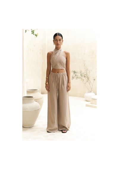 Mai Collection Mai Studios Co. Moira Vizon Keten Crop Pantolon Takım Vizon Mai Collection Mai Studios Co. Moira Vizon Keten Crop Pantolon Takım Vizon