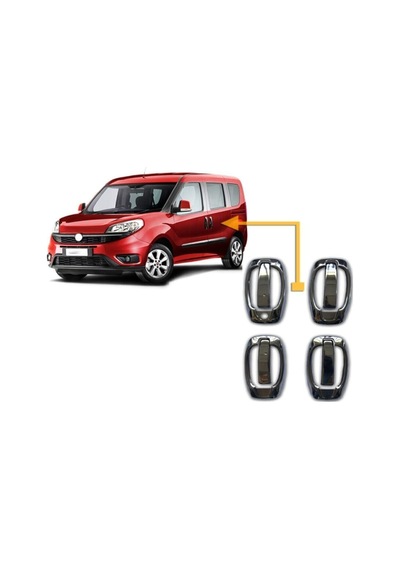 Fiat Doblo Krom Kapı Kolu 4 Kapı 8 Parça Set 2010 Üzeri