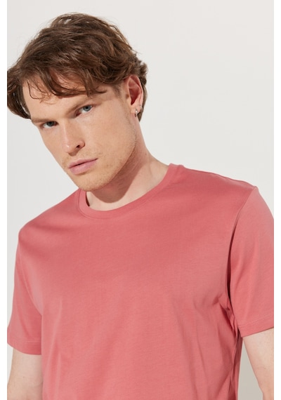 Ac&Co / Altınyıldız Classics Slim Fit Bisiklet Yaka Kısa Kol Pamuklu Erkek Tişört Kiremit