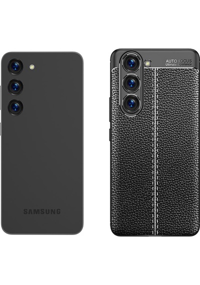 Galaxy S23 Plus Kılıf Zore Niss Deri Desenli Silikon Kılıf