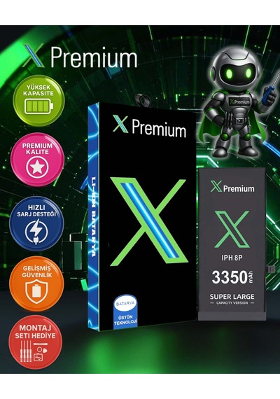 Xpremium Apple Uyumlu iPhone  8 Plus Batarya Pil Süper Yüksek Kapasiteli Güçlendirilmiş 3350 Mah