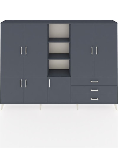 Arges Dolap 11 Raflı 3 Çekmeceli 7 Kapaklı 220x30x163 Antrasit-antrasit Antrasit - Antrasit Arges Dolap 11 Raflı 3 Çekmeceli 7 Kapaklı 220x30x163 Antrasit-antrasit Antrasit - Antrasit