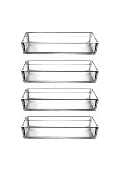 Paşabahçe Borcam Premium Dikdörtgen Fırın Kabı, 4'lü Set, 4350cc, 36,7x25,7 Cm Çok Renkli
