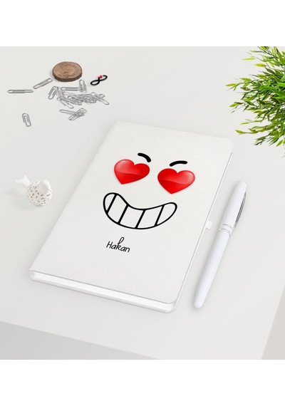 Kişiye Özel Sevgililer Günü Beyaz Defter Kalem Seti-101