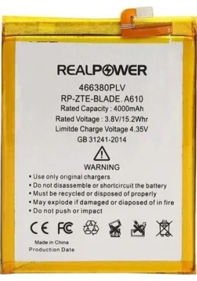 Realpower Zte Uyumlu Blade A610 Batarya 4000mah
