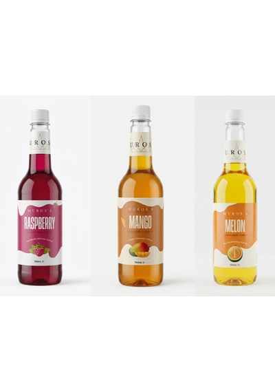 Muros Kokteyl 3'lü Kahve Şurubu Frambuaz 750 Ml + Mango 750 Ml + Kavun 750 Ml Kokteyl Şurubu