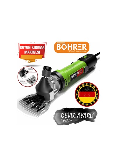 Böhrer Hb0255t Alman Koyun Keçi Kırkma Kırpma Makinesi ,green 3200w Devir Ayarlı ,bakır Sargılı Beiyuan Bıçak