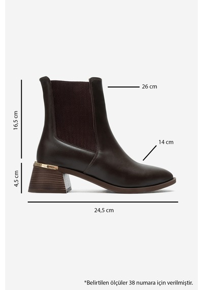 Luvi Shoes Neiva Kahverengi Kahverengi Cilt Hakiki Deri Kadın Chelsea Bot