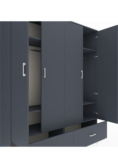 Hyperion Gardrop 6 Raflı 2 Çekmeceli 2 Askılı 176x44x221 Antrasit-antrasit Antrasit Hyperion Gardrop 6 Raflı 2 Çekmeceli 2 Askılı 176x44x221 Antrasit-antrasit Antrasit