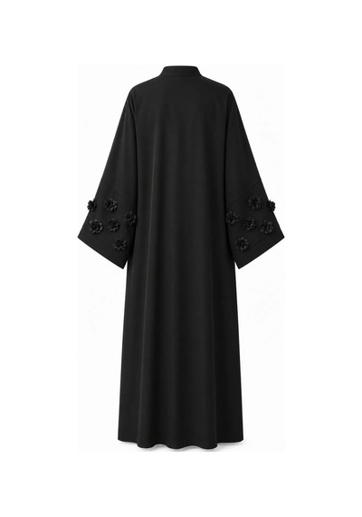 Nazzain Gül Detaylı Abaya Çok Renkli
