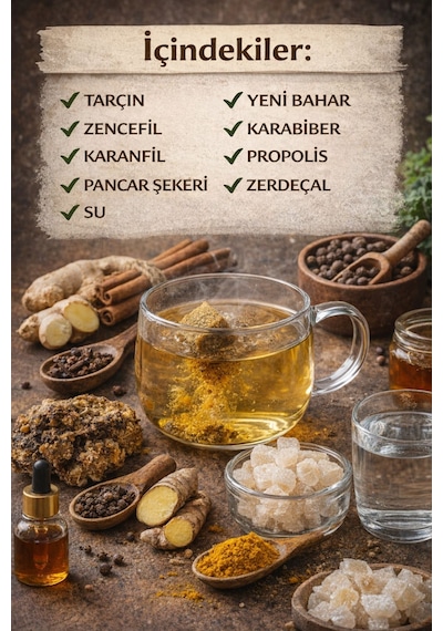 Yörem Afyon Gerçek Propolisli Atom Çayı, Glikozsuz Saf Pancar Şekerli 12 Kat Etkili Bitkisel Küp Çay 150gr.
