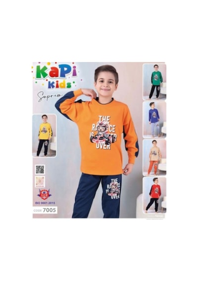 Kapi Kids 7011 Erkek Çocuk Uzun Kol Pijama Takım-6699 SIYAH