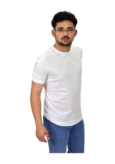 Raymons Erkek Büyük Beden Sıfıryaka Düz Likra Süprem Tişört 4385 Bgl-st04529 Beyaz