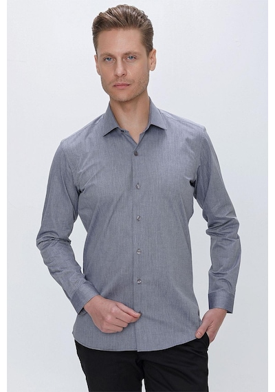 Efor Gk 675 Slim Fit Füme Klasik Gömlek Füme