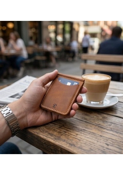 Parla Leather Cavana El Yapımı Hakiki Deri Cüzdan Kahverengi - Taba
