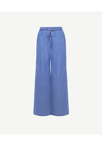 Yargıcı Geniş Yüksek Bel Pantolon 26ykpn3065x 485 Mavi