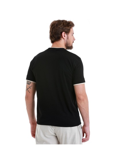 Hatemoğlu Siyah Regular Fit Düz 100% Pamuk Bisiklet Yaka Tişört 35103024c001 002 Siyah