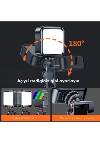 Şarjlı Led Selfie Işığı - 6000k Doğal Işık, Telefon/tablet/kamera Uyumlu 5.5w