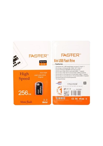 Faster 256 Gb Mimi Serisi Usb 3.0 Yüksek Hızlı Metal Flash Bellek Standart