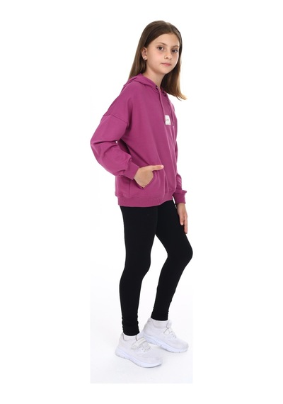 Toontoy Kids Toontoy Kız Çocuk Armalı Taytlı Takım Mürdüm