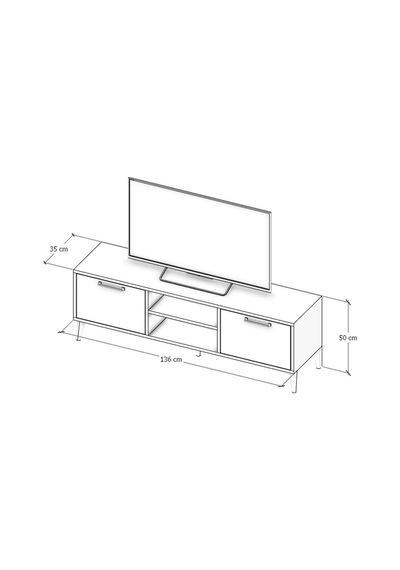 %100 Mdf Legnano 136cm Tv Ünitesi Beyaz
