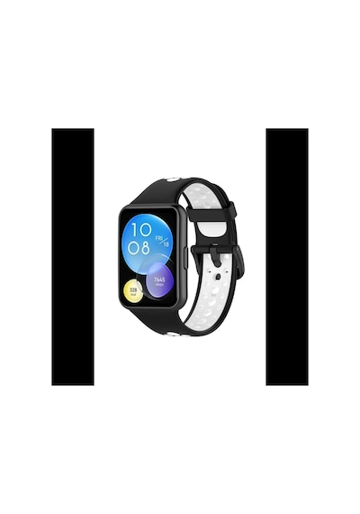Watch Fit 2 Spor Delikli Kordon - Siyah-beyaz Bz8683140522995