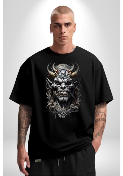 Dünyalar Savaşı Kahraman Pamuklu Bisiklet Yaka Unisex Oversize Boyfriend Dijital Baskılı Siyah T-shirt Siyah