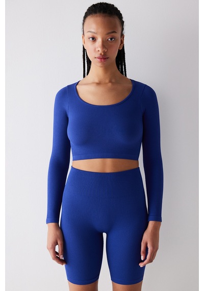 Penti Seamless Dikişsiz Ribbed Active Saks Mavisi Üst Ph8tpl8k24ıy-sa8