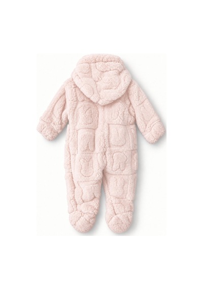 Kız Erkek Bebek Tavşan Ve Ayı Oyuncaklı Peluş Tulum Tlm0301 Pudra