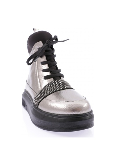 Dgn 970 Kadin Strech Detayli Silver Taş Bantli Bot 970-2025-R9096 Platin