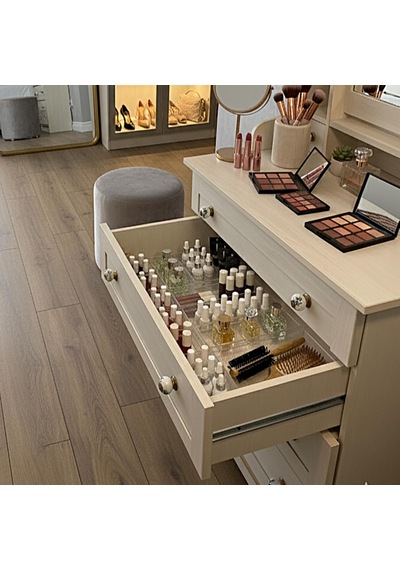 Modüler Organizer Set Çekmece İçi Dolap İçi Düzenleyici Organizer Kristal 2'li Set Açık Beyaz