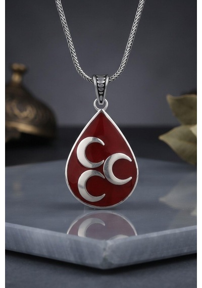 Üç Hilal 925 Ayar Gümüş Kolye Zincir 903229