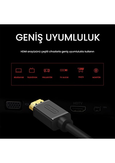 4k 60hz Dişi Erkek Hdmı 2.0 Uzatma Kablosu 1 Metre Diger