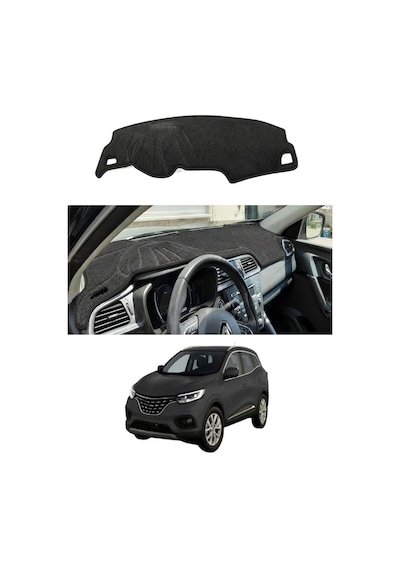 Renault - Kadjar 2015+ Uyumlu Torpido Koruma Kılıfı - Siyah Şeritli